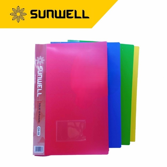 MAP CLEAR HOLDER F4/ DOKUMEN KEEPER MERK SUNWELL UKURAN FOLIO ISI 10
