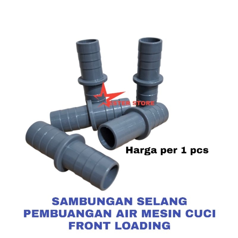Sambungan selang pembuangan air mesin cuci front loading
