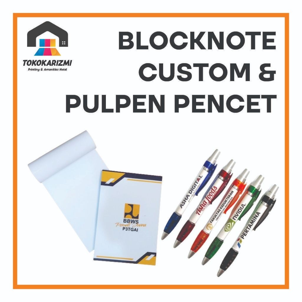 

Blocknote Ukuran A5 isi 30lembar Dan Pulpen Pencet