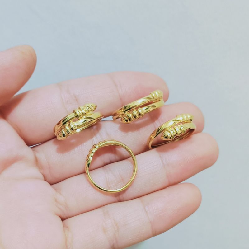CINCIN KUKU MACAN PERAK ASLI 925 LAPIS EMAS