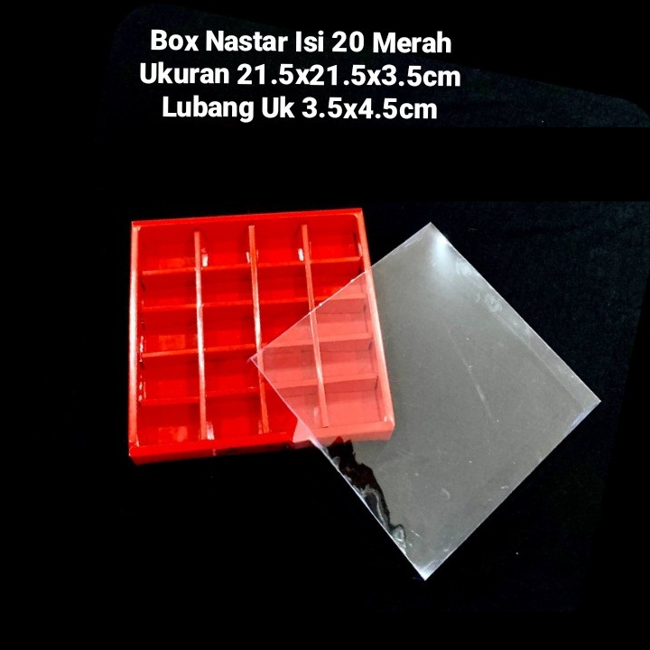 

( 5 pcs ) Dus Kotak Nastar Sekat 20 Box Mika Merah Hampers Coklat Pie Mini