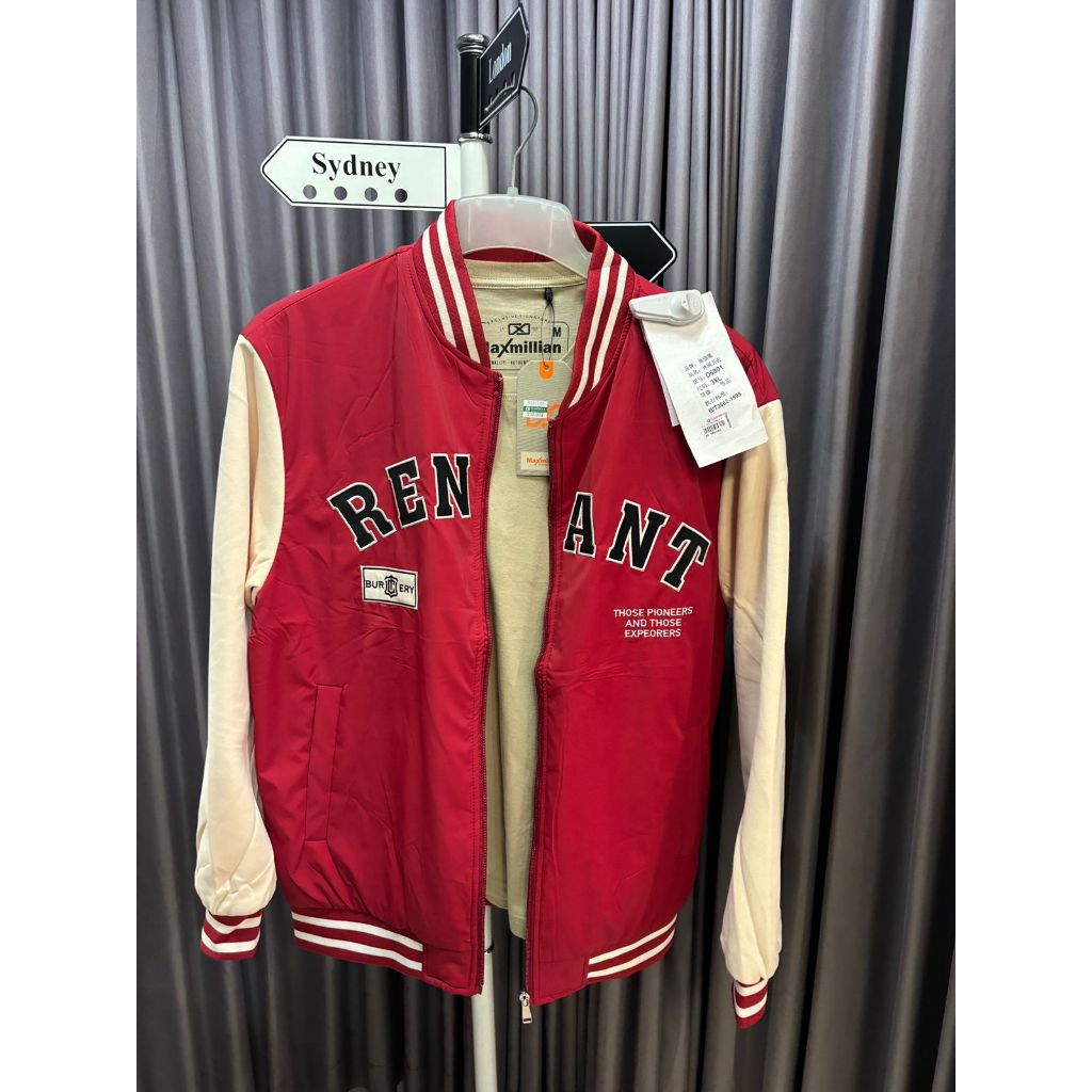 Jacket Bomber Merah Variasi Tulisan