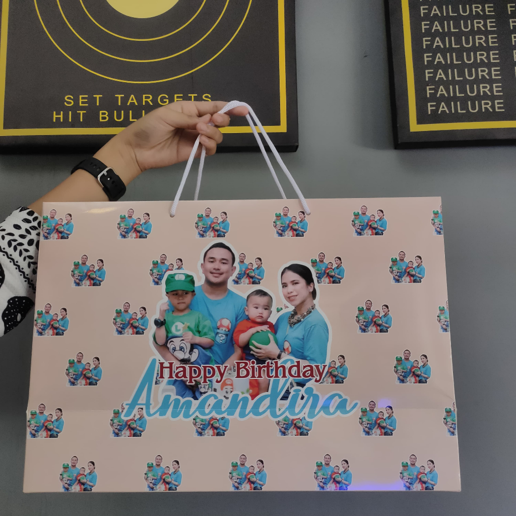 

PAPERBAG CUSTOM FOTO/ WAJAH ukuran BIG SIZE/JUMBO gratis desain