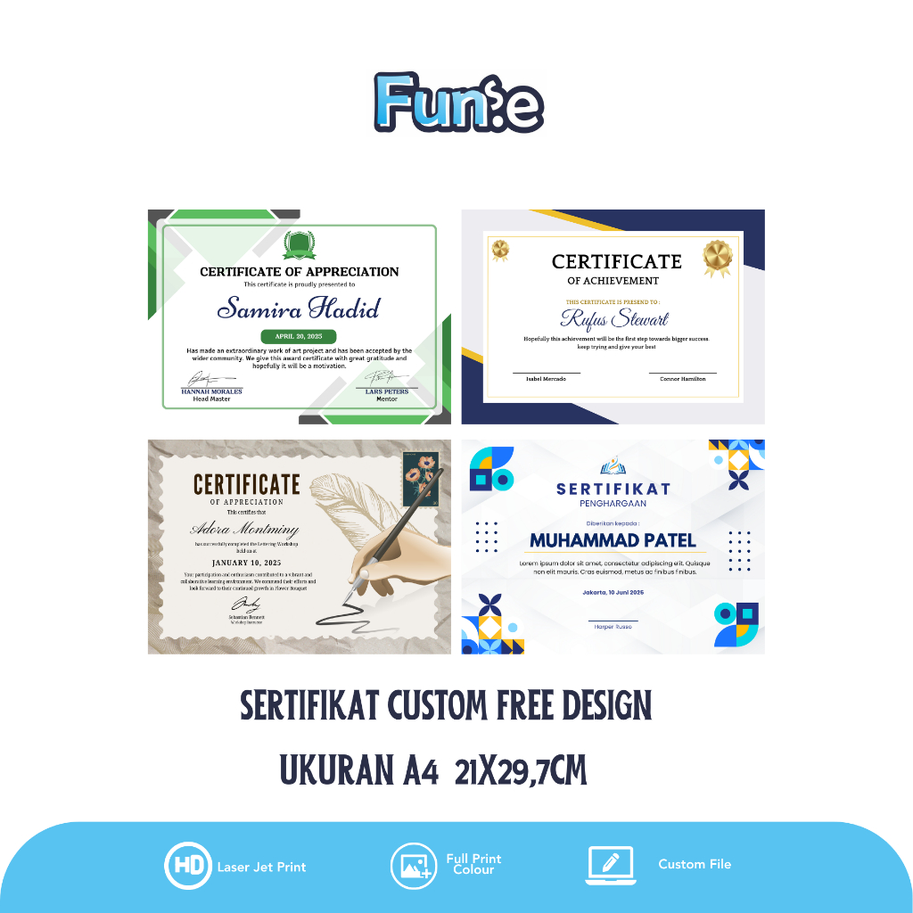 

SERTIFIKAT PIAGAM PENGHARGAAN CUSTOM