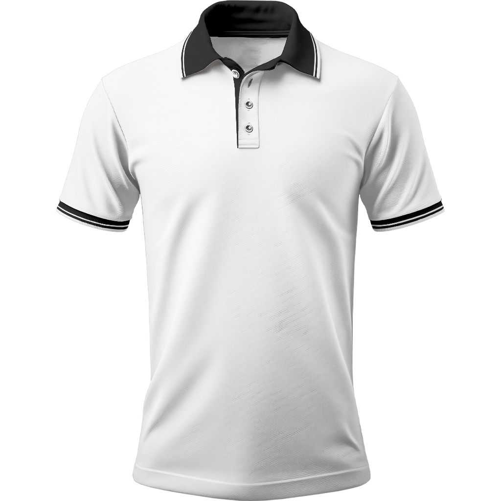 Kaos Krah Polo Shirt Pria Dewasa TANPA SAKU BAHAN PREMIUM PENDEK - PUTIH KERAH HITAM