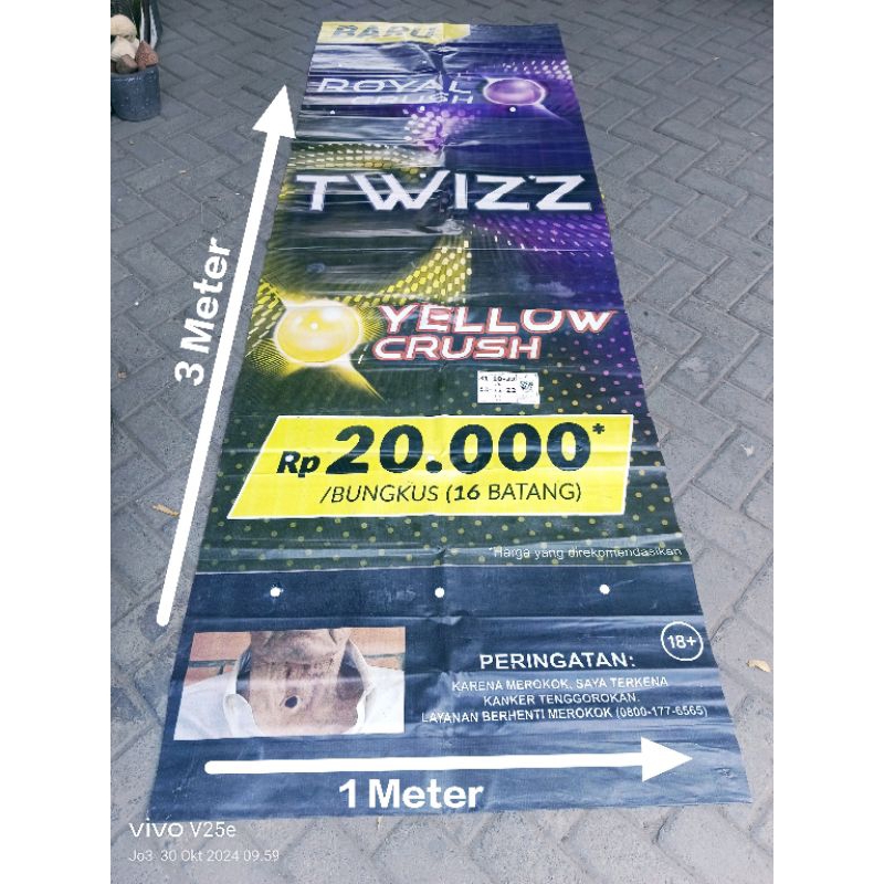 Baleho / Banner Korea (Tebal) Bekas layak pakai uk 1x3 Meter