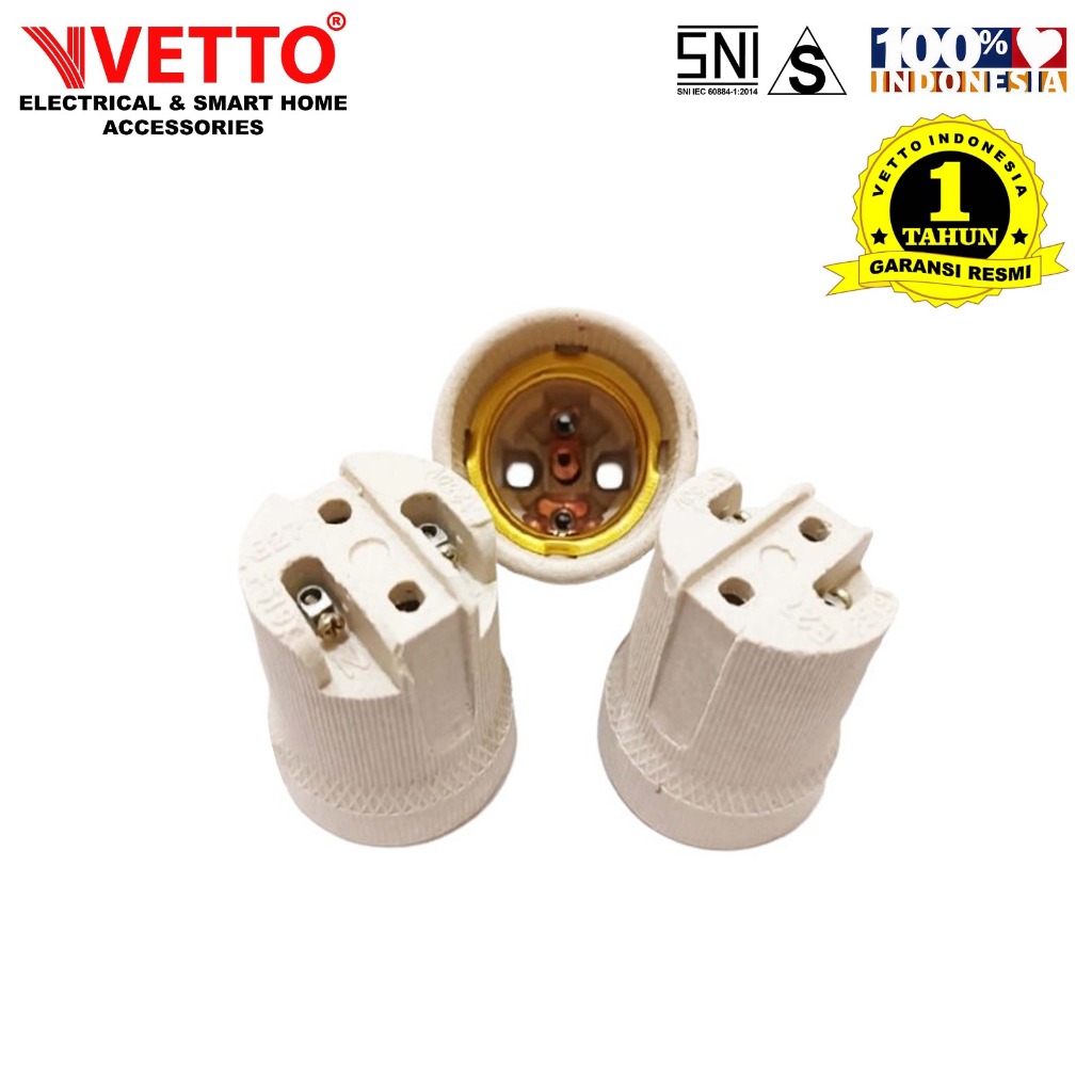 VETTO Keramik Fitting Lampu E27 - Fitting Downlight I 899000194