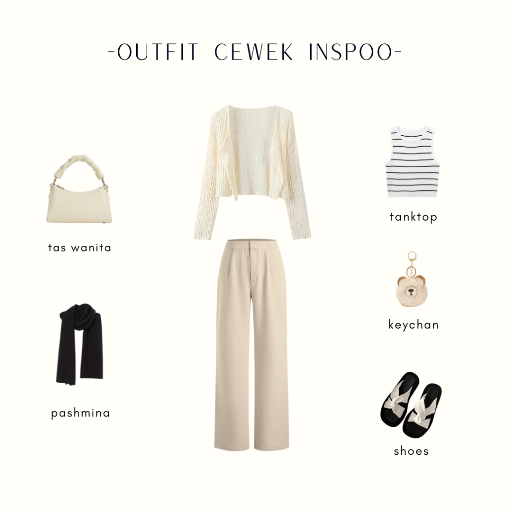 OOTD Pakaian Wanita Hijab Style ( Hijab + Iner + Cardigan + Celana ) 4 IN 1 Korean Style - CL68