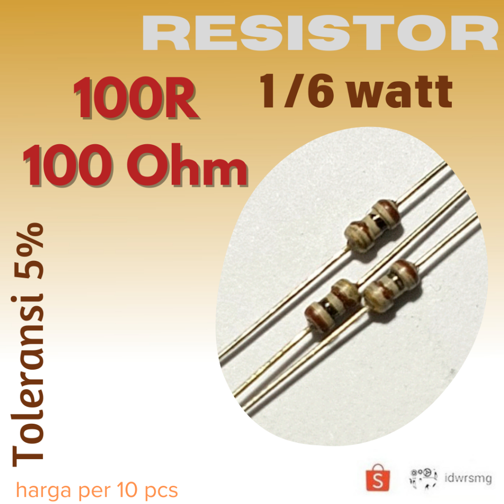R Resistor 100R R 100Ohm 1/6w 100 ohm 100ohm 1/6 watt 5%
