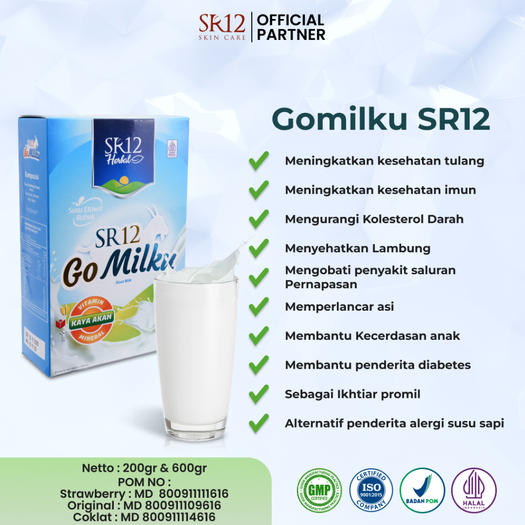 

Gomilku SR12 Susu Bubuk Kambing Etawa Kualitas Premium 200 gram BPOM Halal