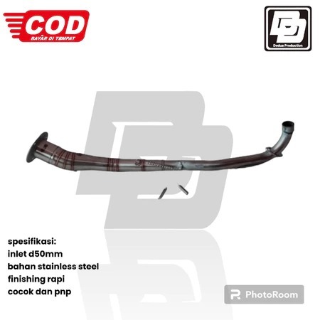 Leher heder pipa knalpot dan Adaptor PNP supra x 125, supra x 125 betmen, Supra x 125r, shogun sp125