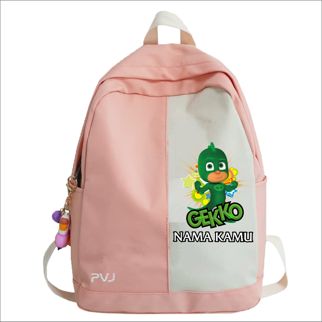 Tas Ransel Sekolah Anak SD SMP SMA Cowok Cewek Premium Motif PJ MAKS GEKKO