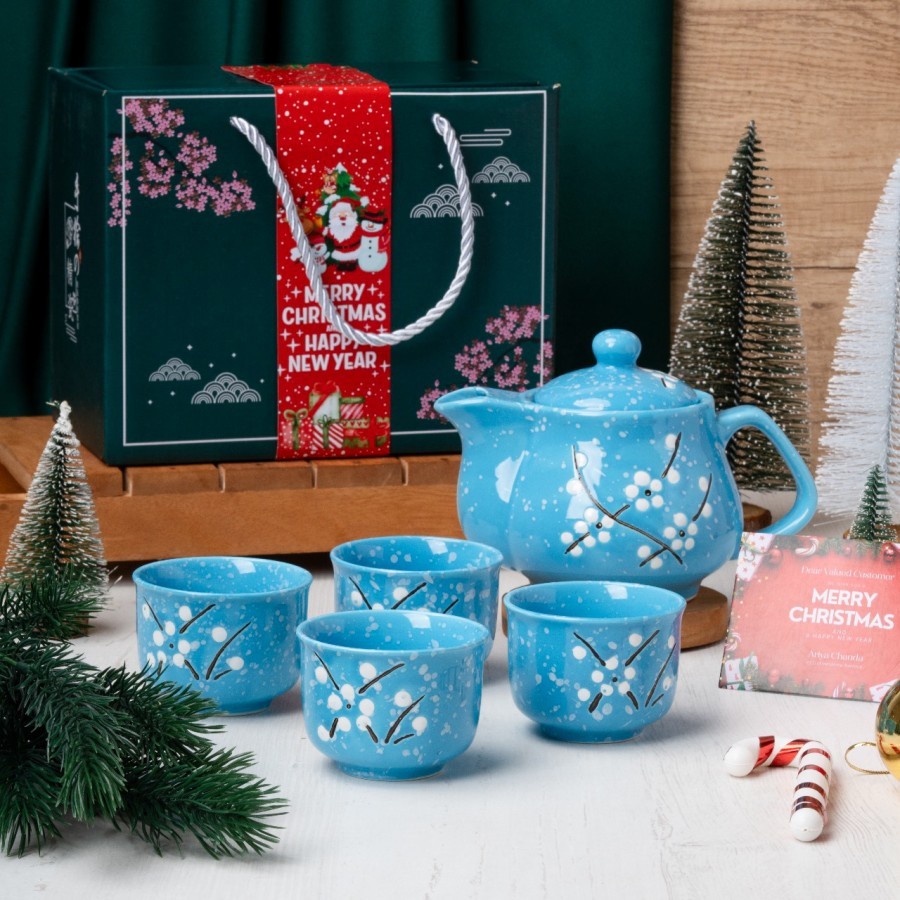 dazzling teh set cangkir jepang bahan keramik motif bunga sakura japanese ceramic cup tea set