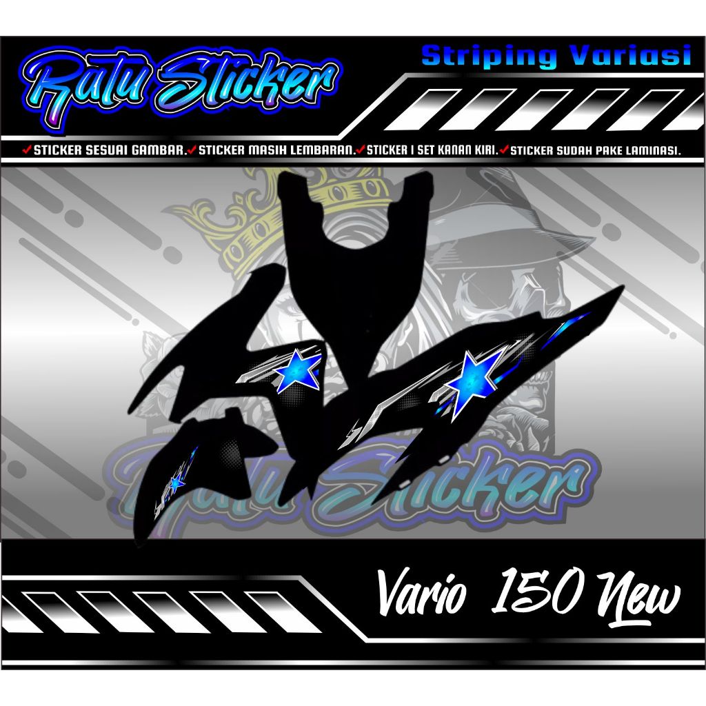 STRIPING VARIO 150 NEW, 2021 VARIASI BINTANG TERBARU ,STICKER MOTOR