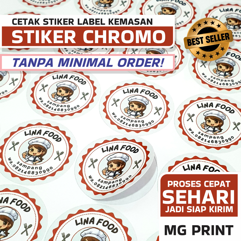 

STIKER LABEL KEMASAN A3+ CHROMO GLOSSY FREE CUTTING | STIKER BONTAK | STIKER PRODUK