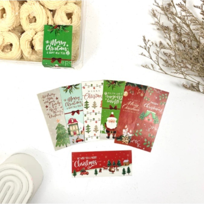 

Sticker Label Segel Packaging Toples / Box Christmas / Natal 3 x 8 cm