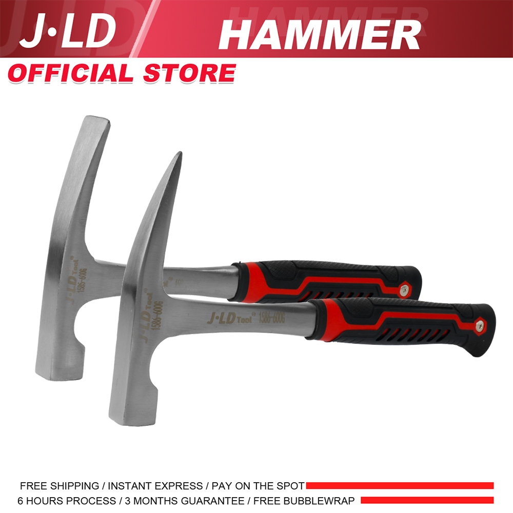 JLD Palu Geologi Hammer Pointed/Flat Tip Rock Pick Reduction Grip