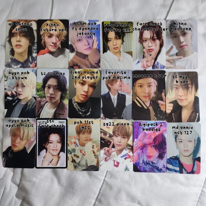 [ready stock] photocard official nct 127 yuta ar tatto smcu suwon kihno future btfm pob fs dyandra j