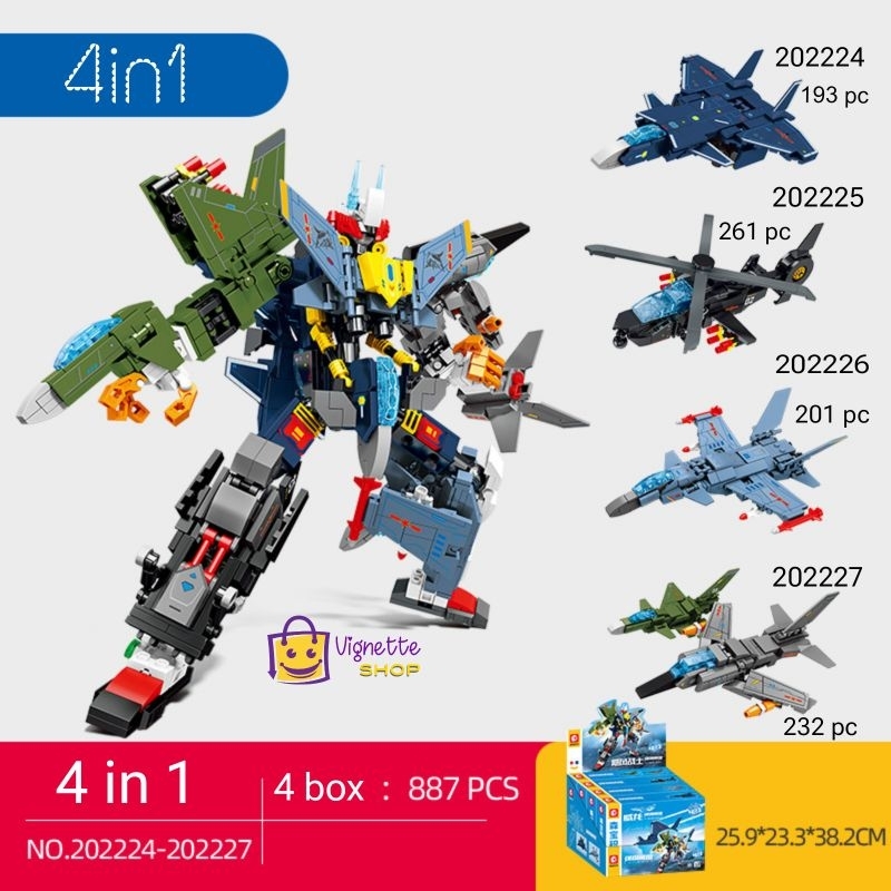 Sembo Block Mainan Balok Susun  Pesawat Helicopter Helikopter Blok Series