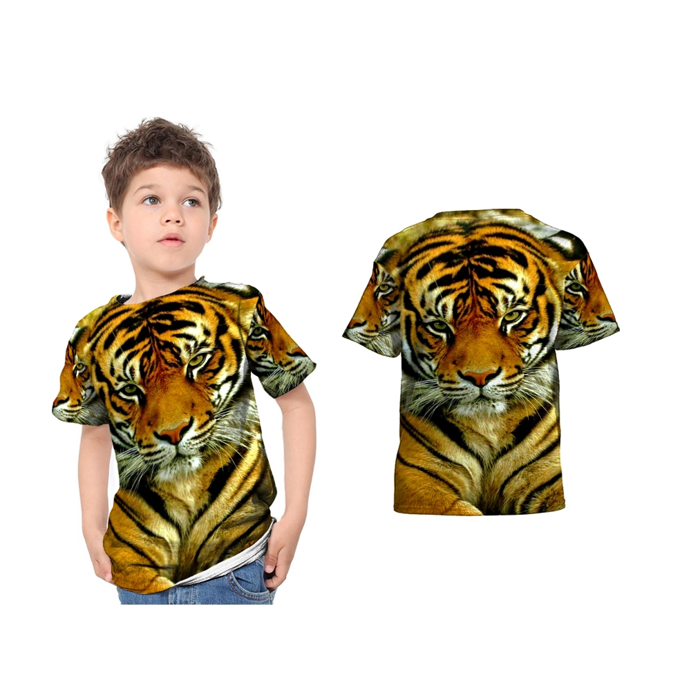 Kaos Motif Harimau / Kaos baju T-shirt Anak HARIMAU Fullprint