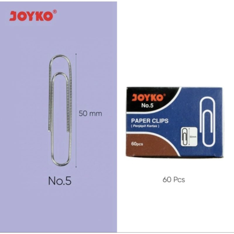 

Paper clip Joyko besar no5 60pcs (1dus)