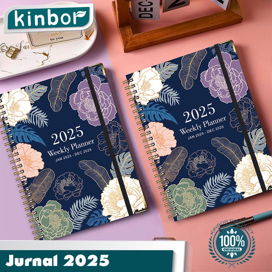 

Daily Weekly Monthly Planner A5 2025/ Buku Catatan A5 Bahasa Inggris 2025 Coil Diary Agenda Planner