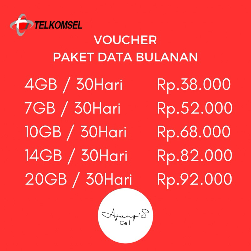 VOUCHER DATA TELKOMSEL BULANAN