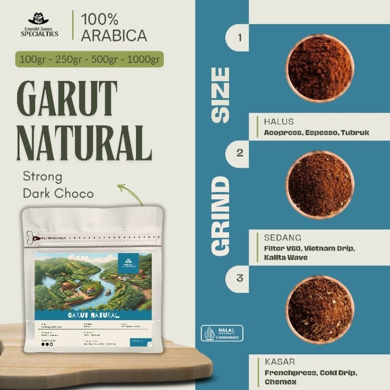 

Garut Natural | Biji Kopi Bubuk Arabica Coffee Bean Grade 1 (100gr-250gr- 500gr)