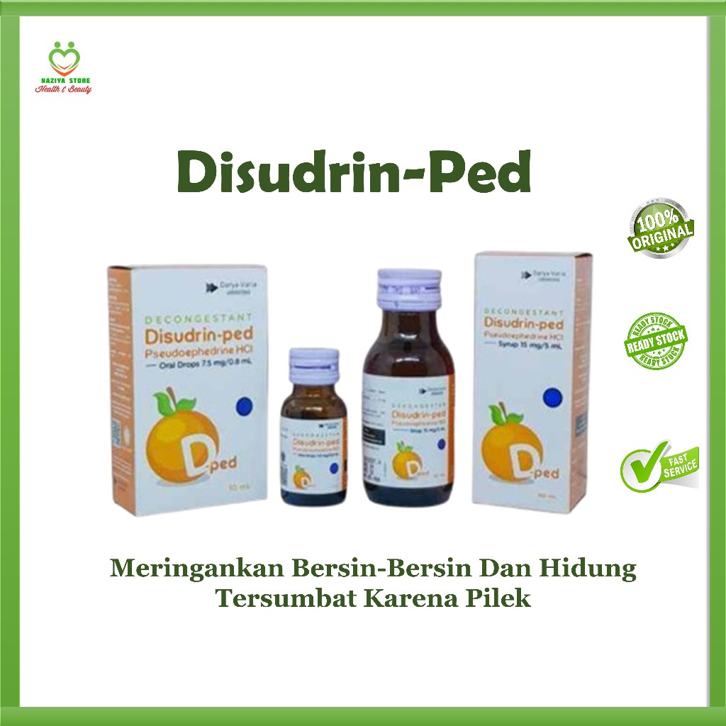 Disudrin-Ped Drops 10ml dan Sirup 60ml - Mengobati Pilek Anak - Meringankan Flu Pada Bayi