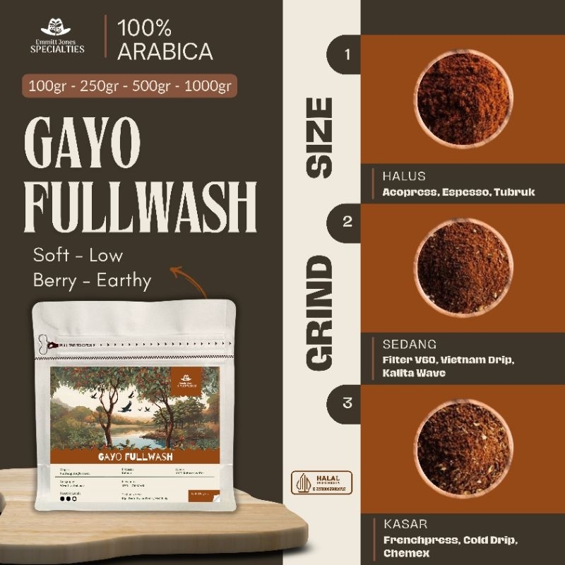 

Gayo Fullwash | Biji Kopi Bubuk Arabica Coffee Bean Grade 1 (100gr-250gr- 500gr)