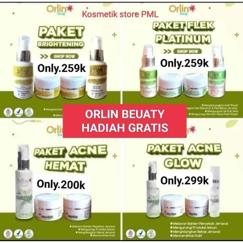 (FREE GIFT) ECERAN ORLIN BEAUTY SKINCARE ACNE/FLEK/BRIGHTENING ORLIN BEAUTY ORIGINAL
