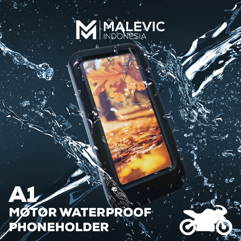 Malevic Phone Holder A1 | Waterproof Anti Air | Phone Holder HP Motor Besi | Kuat & Anti Air