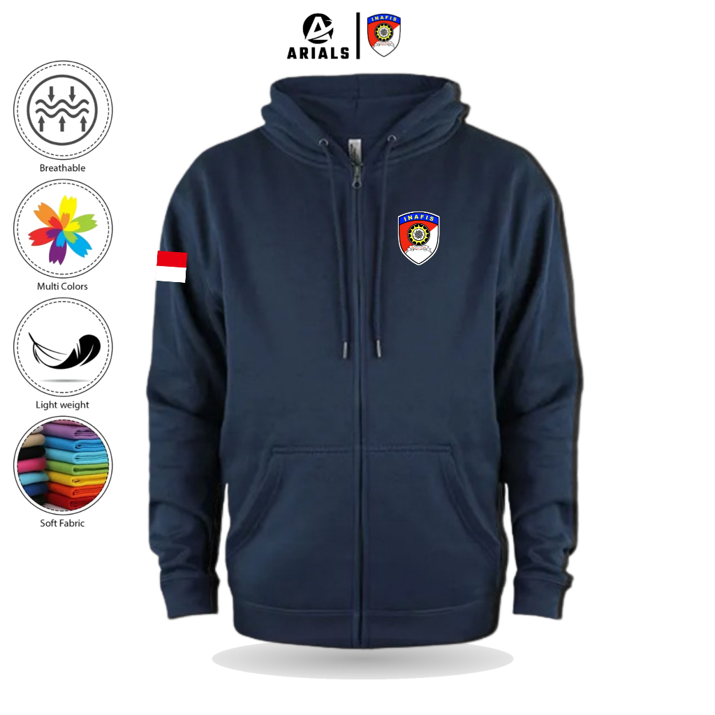 Arials Hoodie Zipper Polisi INAFIS UNIT IDENTIFIKASI POLRI Indonesia