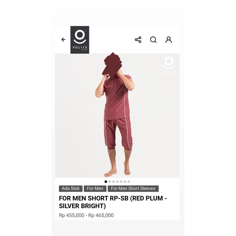 polite swim for men RED PLUM - SILVER BRIGHT