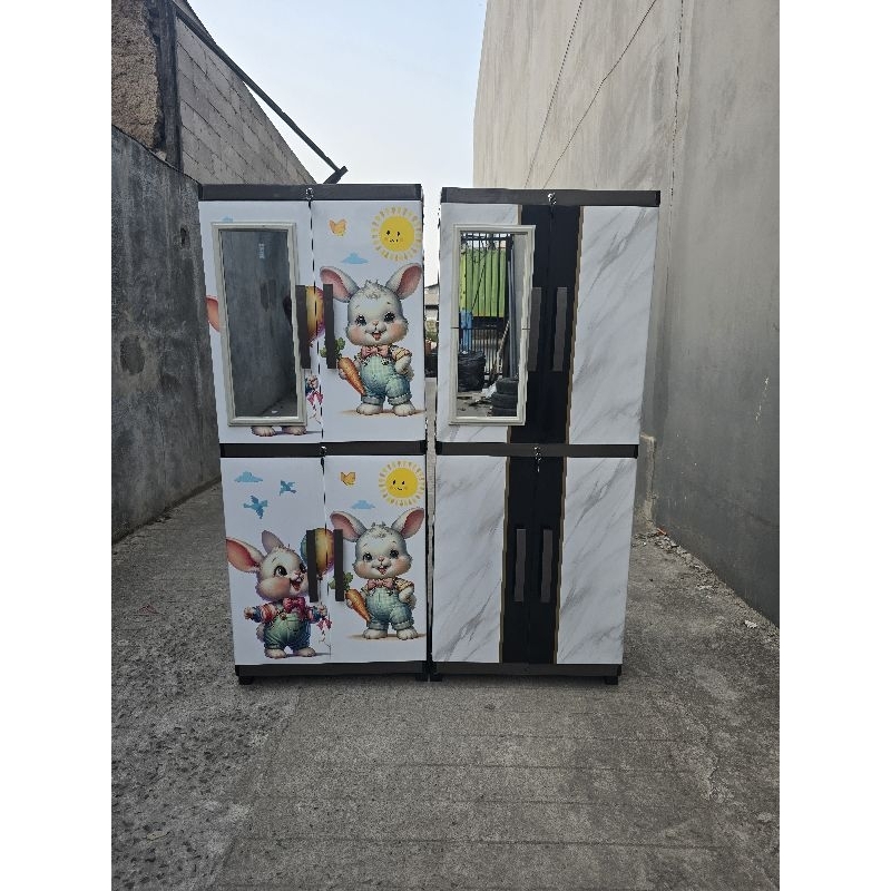 LEMARI PAKAIAN PLASTIK JUMBO 4 SUSUN KUNCI