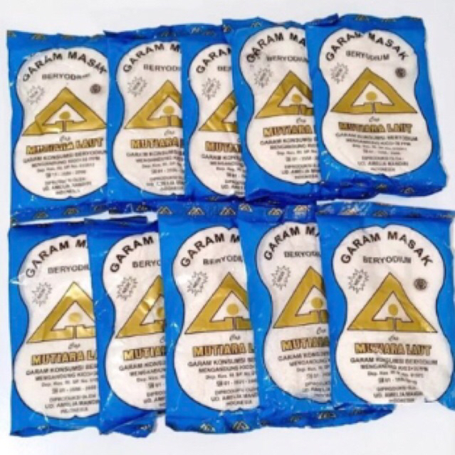 

Garam Mutiara Laut garam Masak/Garam Dapur/Garam Beryodium 100g x10 Pcs
