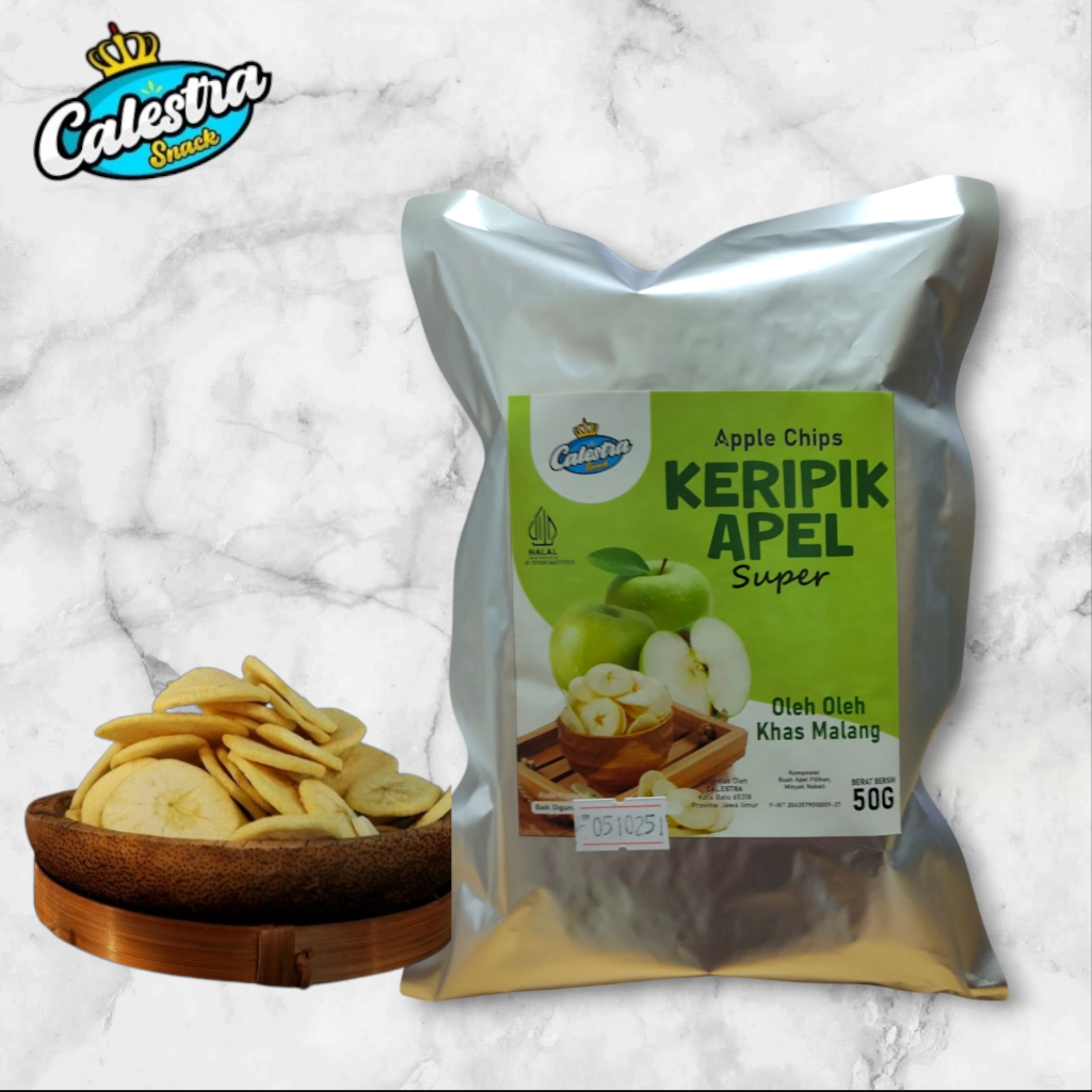 

Keripik Apel Super Calestra Snack 50GR - Camilan Kriuk Segar di Setiap Gigitan