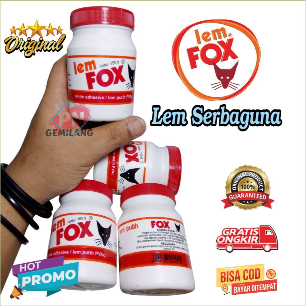 

LEM FOX 150 g PVAC GLUE FOX Lem fox putih botol kecil 150 g SERBAGUNA LEM KUAT & TAHAN LAMA