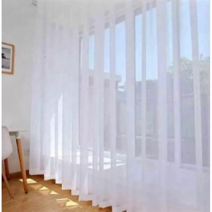Gorden vitrase Jendela Aesthetic Gorden Vitrase putih dalaman Tirai polos jendela kamar minimalis