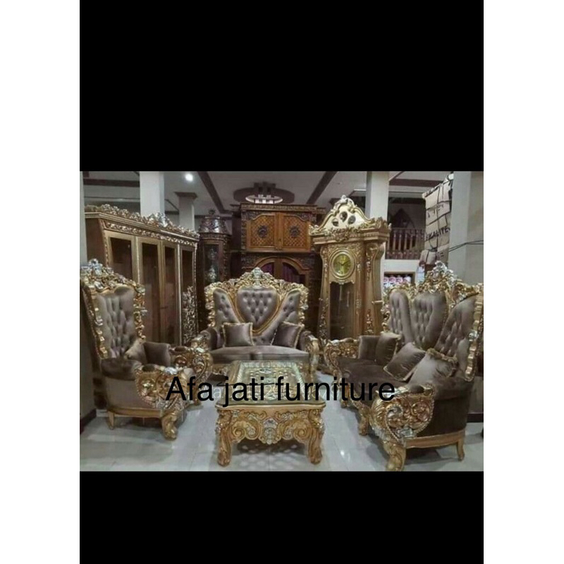 set kursi sofa tamu ukir jati belagio sofa tamu bellagio royal jumbo mewah rahwana