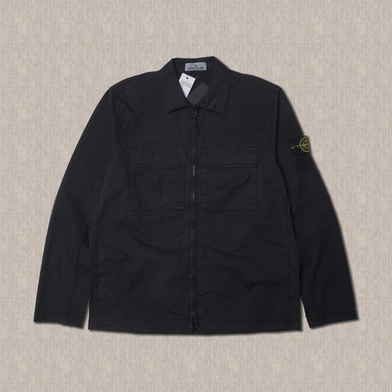Stone Island Supima Cotton Twill Stretch Overshirt - Black Nero V0029