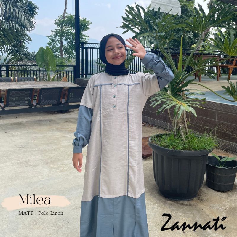 Gamis Anak Perempuan Gamis Tanggung Polo Linen Premium