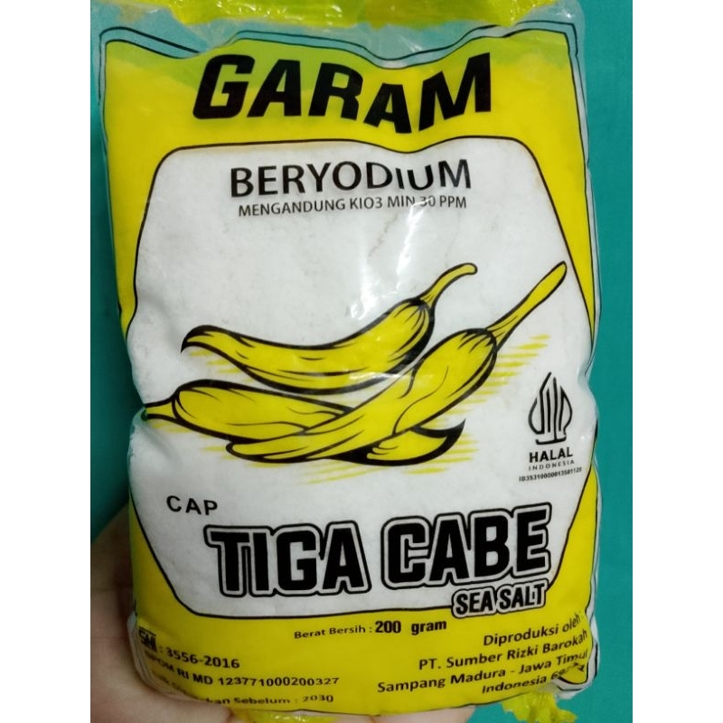 

Garam beryodium 200 gram cap tiga cabe || Garam dapur beryodium || Garam dapur halus