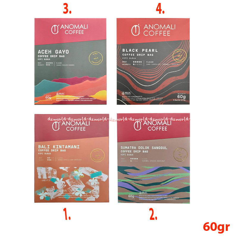 Anomali Coffee 60gr Aceh Gayo Coffee Drip Bag Kopi Bubuk Dengan Saringan Bali Kintamani Sumatra Dolo