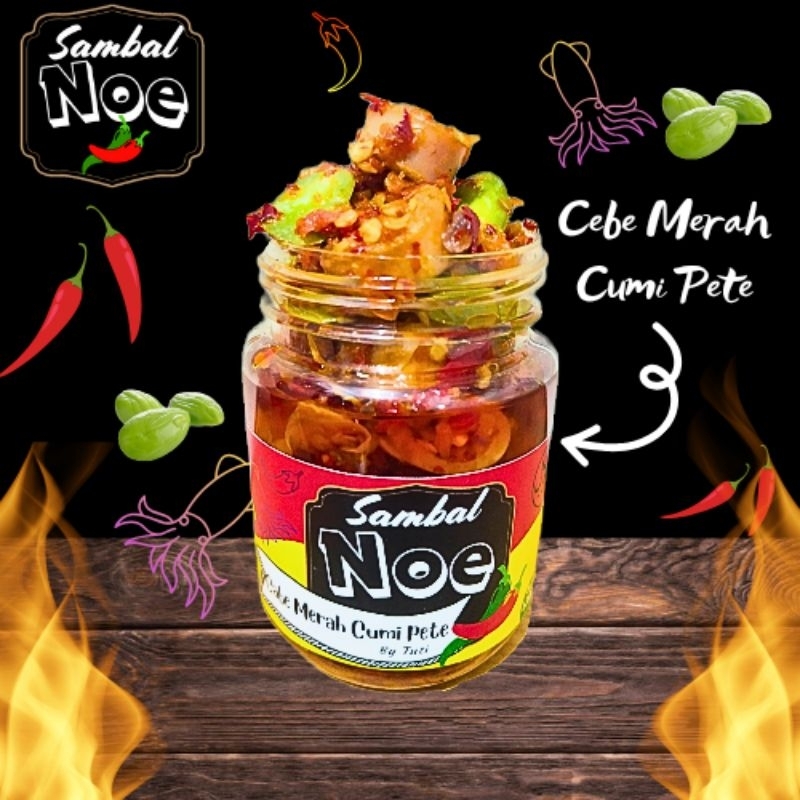 

SAMBAL MERAH CUMI PETE/150gr/Sambel pedes mantap (by SAMBAL NOE)