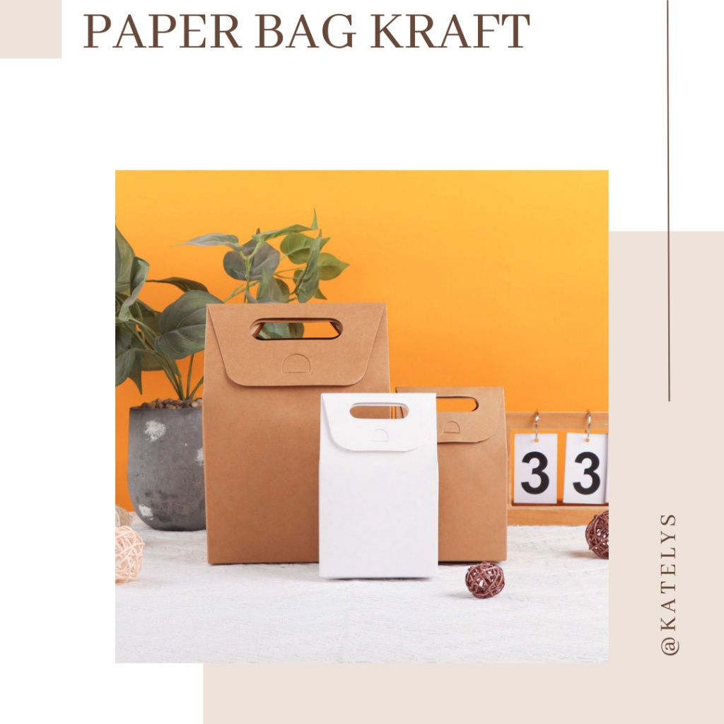 

Diskon Paket Kraft Paper Bag Tas Kantong Belanja Paper Bag Goodie Bag A2
