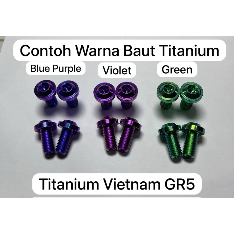 RB BAUT COVER KNALPOT TITANIUM VIETNAM BAUT TAMENG KNALPOT MIO BEAT SCOOPY NMAX ORI VIETNAM 2PC SET