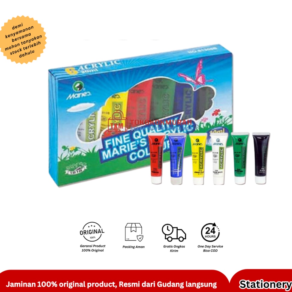 

KODE A29O MARIES ACRYLIC COLOUR 8136B 3ML 6WARNA