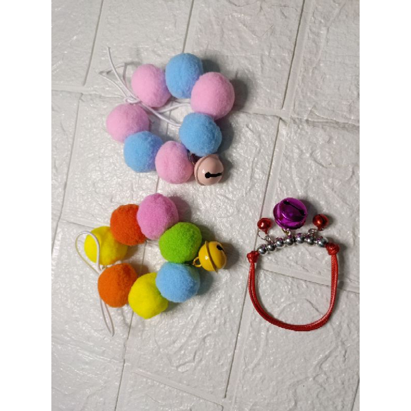 kalung kucing pompom - kalung kucing unik - kalung kucing lucu