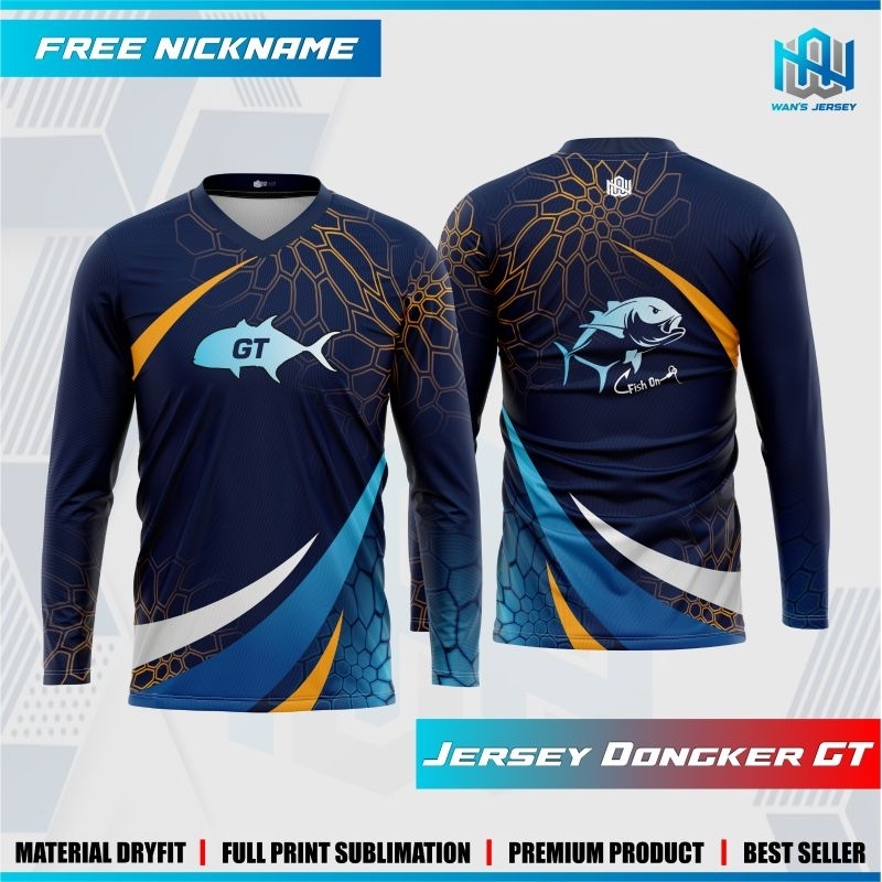 Jersey Mancing IKAN GT BIRU DONGKER